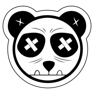 Tough Panda Sticker (Black)